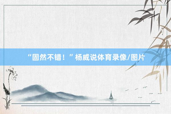 “固然不错！”杨威说体育录像/图片