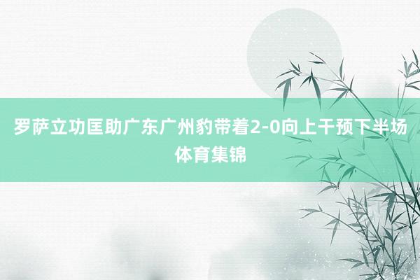 罗萨立功匡助广东广州豹带着2-0向上干预下半场体育集锦