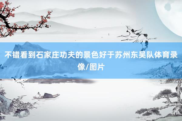 不错看到石家庄功夫的景色好于苏州东吴队体育录像/图片