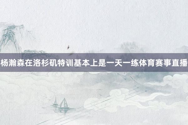 杨瀚森在洛杉矶特训基本上是一天一练体育赛事直播