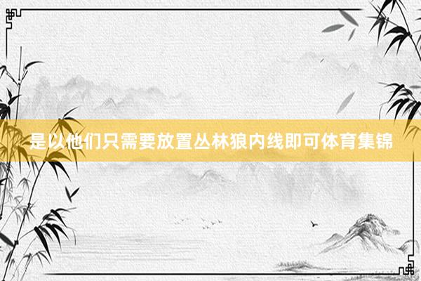 是以他们只需要放置丛林狼内线即可体育集锦