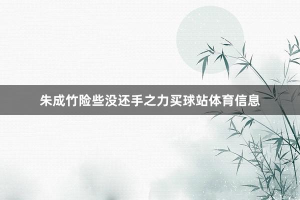 朱成竹险些没还手之力买球站体育信息