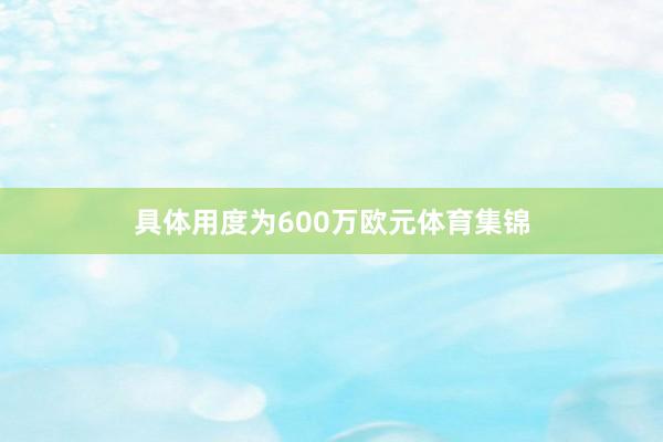 具体用度为600万欧元体育集锦
