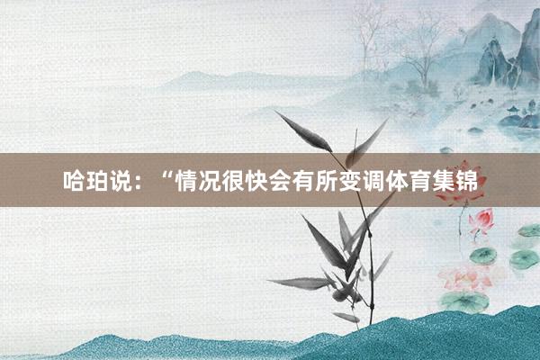 哈珀说：“情况很快会有所变调体育集锦