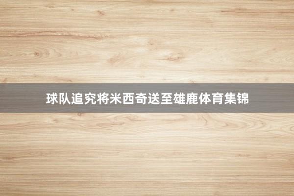 球队追究将米西奇送至雄鹿体育集锦