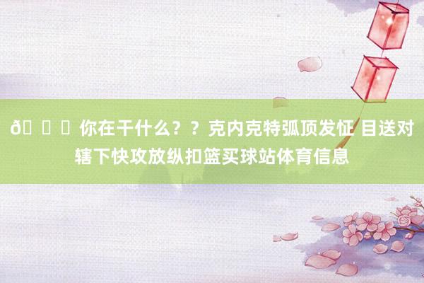 🙃你在干什么？？克内克特弧顶发怔 目送对辖下快攻放纵扣篮买球站体育信息