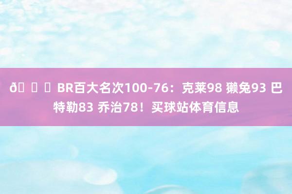 📝BR百大名次100-76：克莱98 獭兔93 巴特勒83 乔治78！买球站体育信息