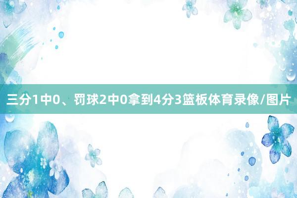 三分1中0、罚球2中0拿到4分3篮板体育录像/图片