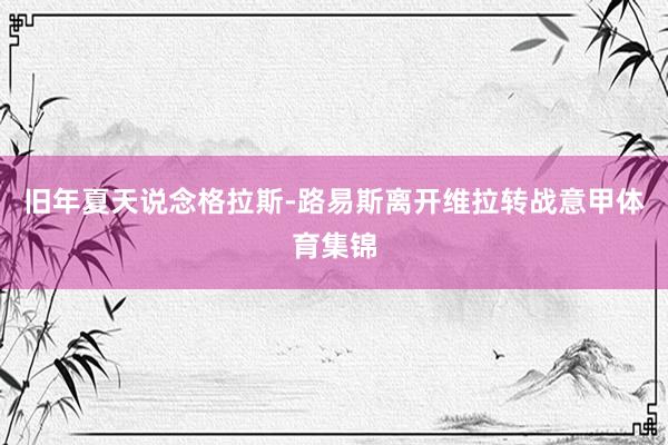 旧年夏天说念格拉斯-路易斯离开维拉转战意甲体育集锦
