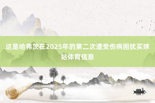 这是哈弗茨在2025年的第二次遭受伤病困扰买球站体育信息