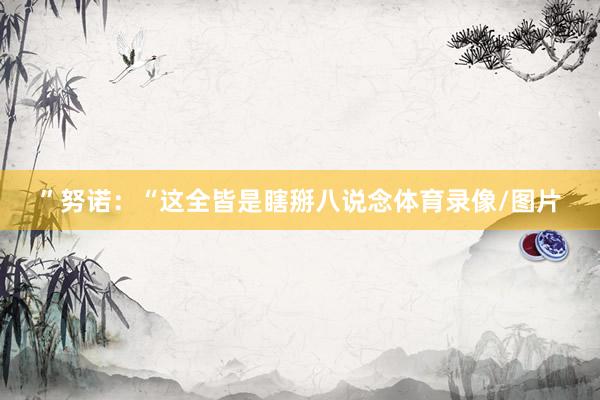 ”努诺：“这全皆是瞎掰八说念体育录像/图片