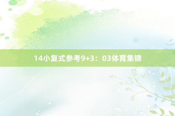 14　　小复式参考9+3：03体育集锦