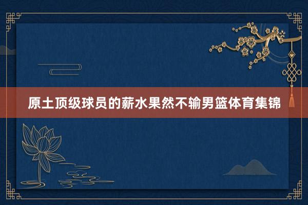 原土顶级球员的薪水果然不输男篮体育集锦