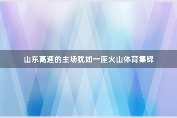 山东高速的主场犹如一座火山体育集锦