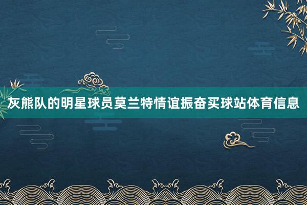 灰熊队的明星球员莫兰特情谊振奋买球站体育信息