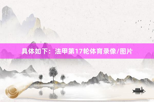 具体如下：法甲第17轮体育录像/图片