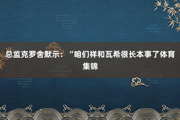 总监克罗舍默示：“咱们祥和瓦希很长本事了体育集锦
