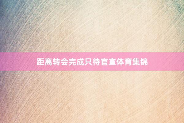 距离转会完成只待官宣体育集锦
