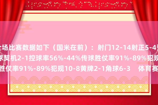 全场比赛数据如下(国米在前):射门12-14射正5-4预期进球2.23-1.49进球契机2-1控球率56%-44%传球胜仗率91%-89%犯规10-8黄牌2-1角球6-3 体育赛事直播