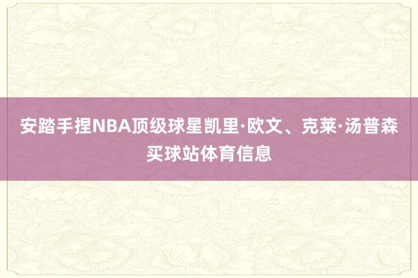 安踏手捏NBA顶级球星凯里·欧文、克莱·汤普森买球站体育信息