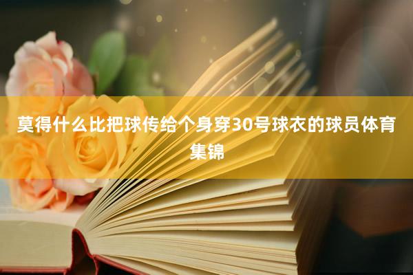 莫得什么比把球传给个身穿30号球衣的球员体育集锦
