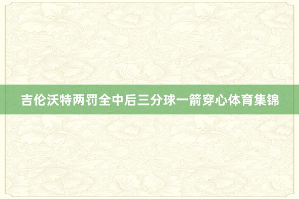 吉伦沃特两罚全中后三分球一箭穿心体育集锦