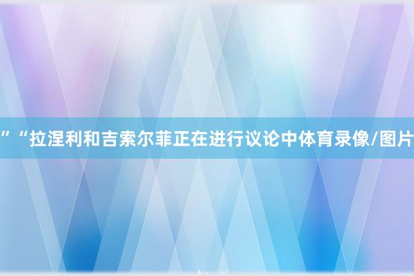 ”“拉涅利和吉索尔菲正在进行议论中体育录像/图片