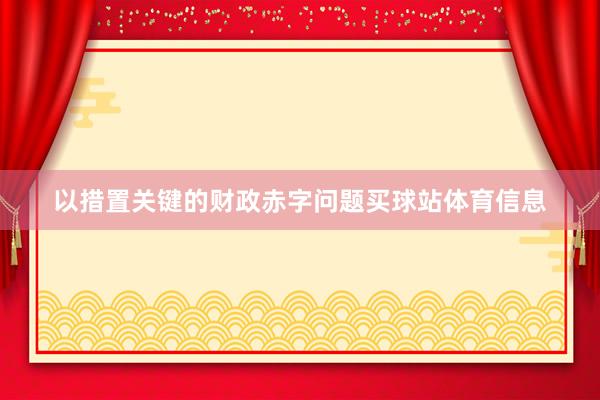 以措置关键的财政赤字问题买球站体育信息