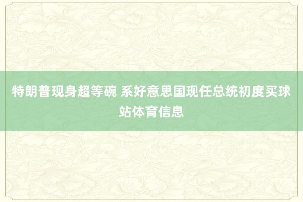 特朗普现身超等碗 系好意思国现任总统初度买球站体育信息
