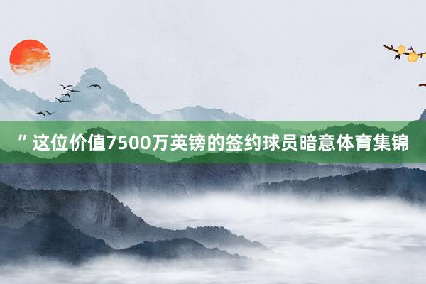 ”这位价值7500万英镑的签约球员暗意体育集锦