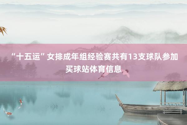 “十五运”女排成年组经验赛共有13支球队参加买球站体育信息