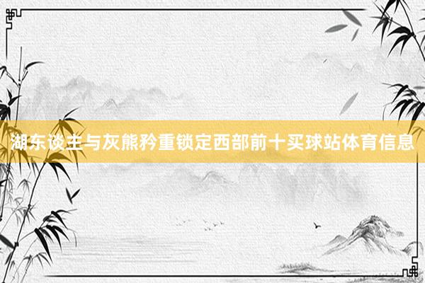 湖东谈主与灰熊矜重锁定西部前十买球站体育信息