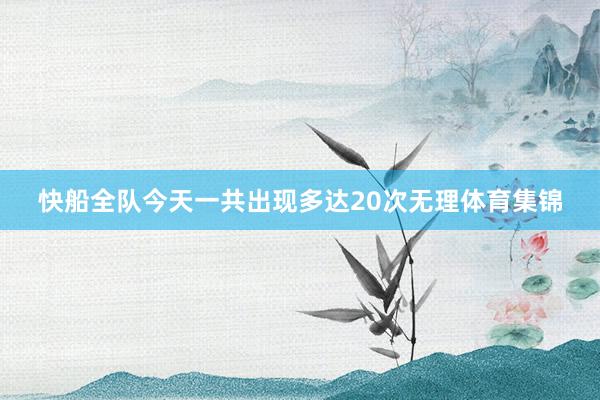 快船全队今天一共出现多达20次无理体育集锦