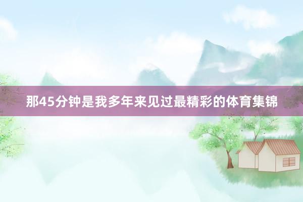 那45分钟是我多年来见过最精彩的体育集锦