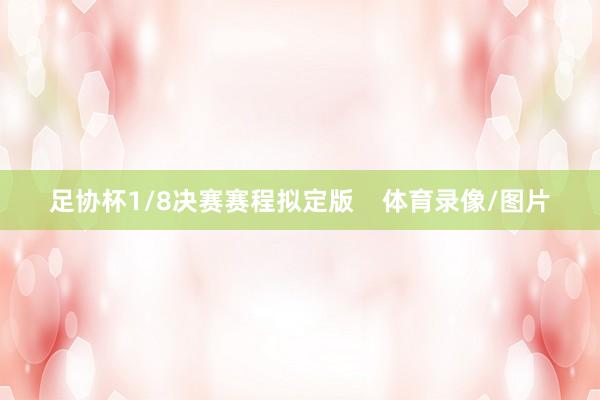 足协杯1/8决赛赛程拟定版    体育录像/图片