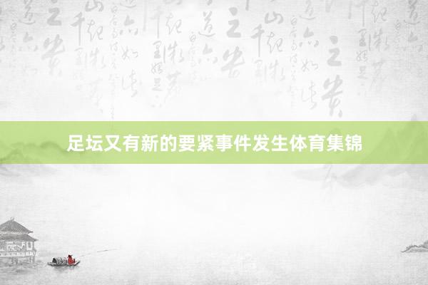 足坛又有新的要紧事件发生体育集锦