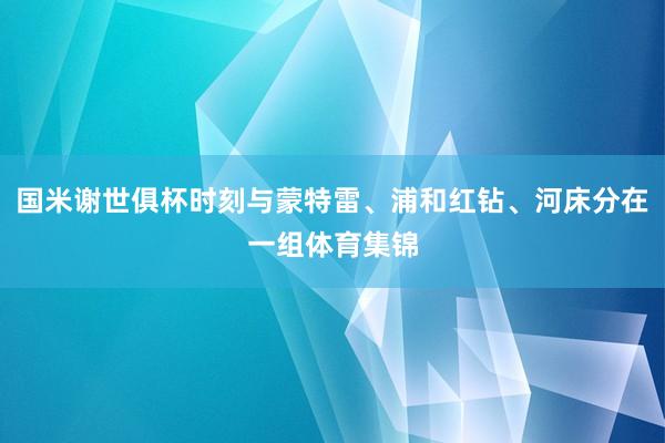国米谢世俱杯时刻与蒙特雷、浦和红钻、河床分在一组体育集锦