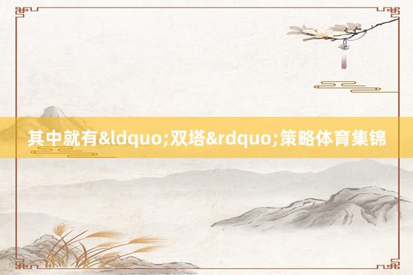 其中就有&ldquo;双塔&rdquo;策略体育集锦