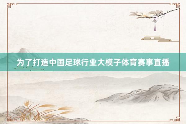 为了打造中国足球行业大模子体育赛事直播