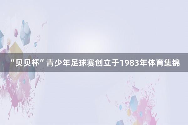 “贝贝杯”青少年足球赛创立于1983年体育集锦