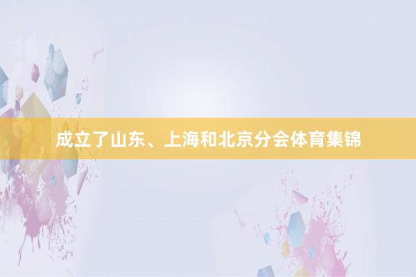 成立了山东、上海和北京分会体育集锦
