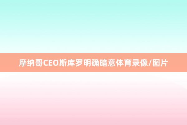 摩纳哥CEO斯库罗明确暗意体育录像/图片