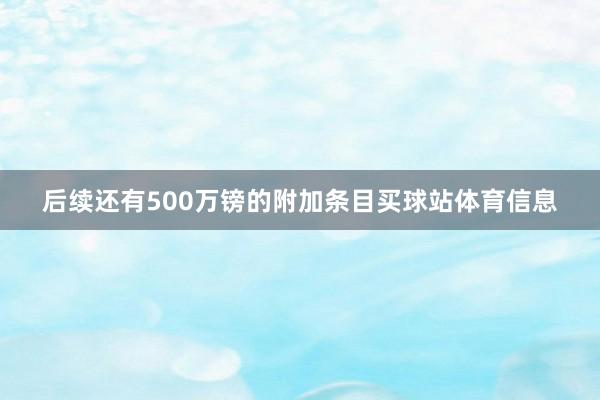 后续还有500万镑的附加条目买球站体育信息