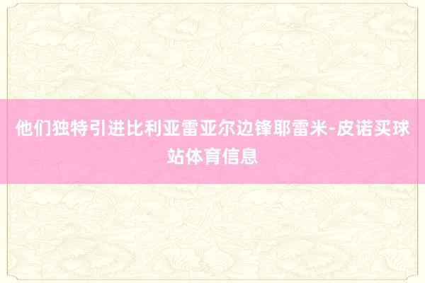 他们独特引进比利亚雷亚尔边锋耶雷米-皮诺买球站体育信息