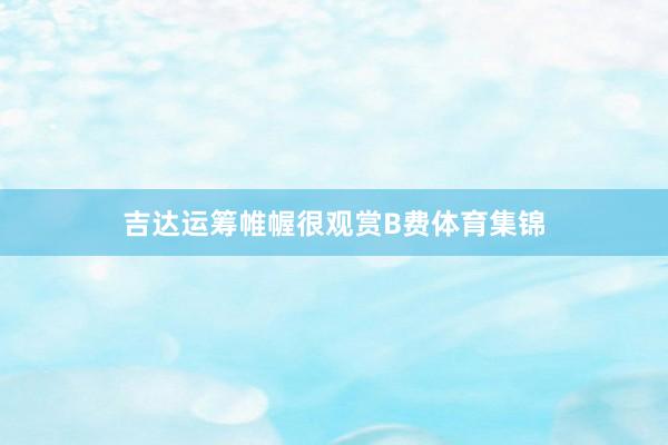 吉达运筹帷幄很观赏B费体育集锦