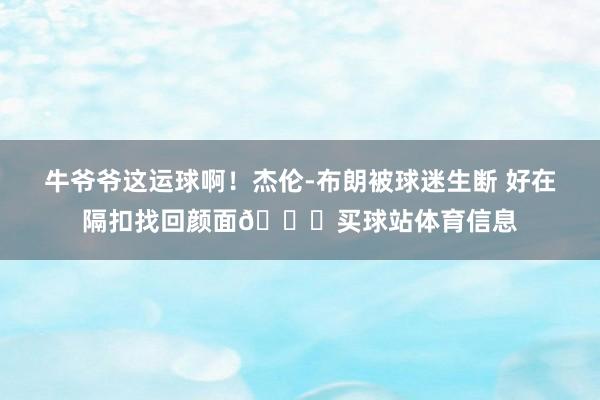 牛爷爷这运球啊！杰伦-布朗被球迷生断 好在隔扣找回颜面😂买球站体育信息