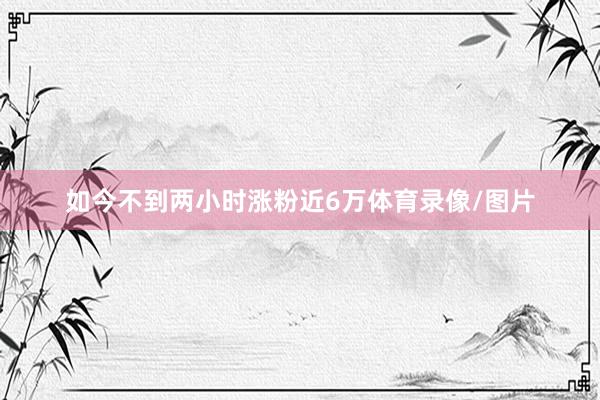 如今不到两小时涨粉近6万体育录像/图片