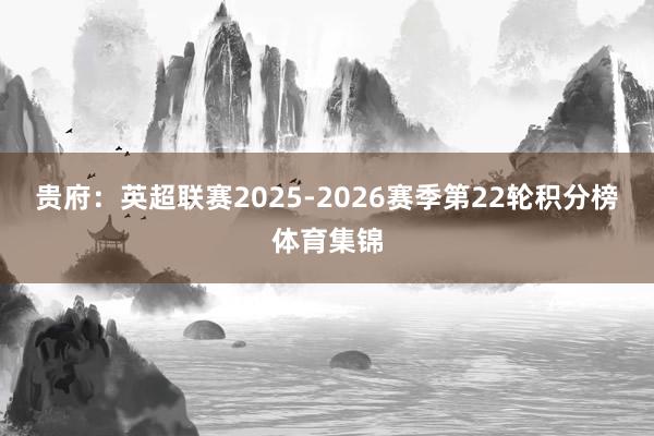 贵府:英超联赛2025-2026赛季第22轮积分榜体育集锦