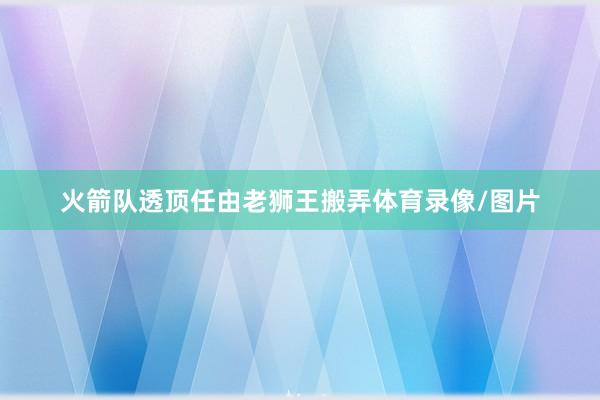 火箭队透顶任由老狮王搬弄体育录像/图片