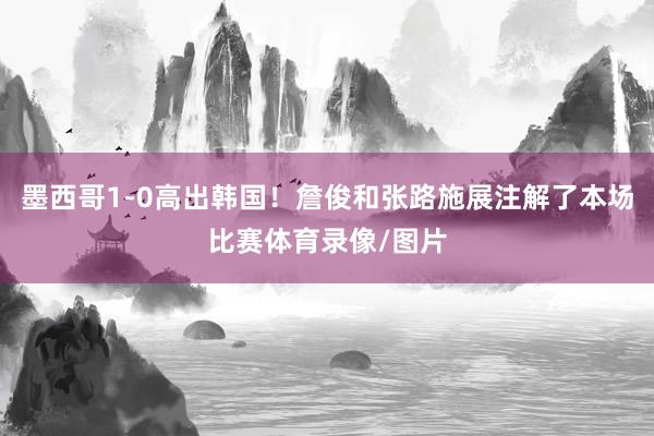 墨西哥1-0高出韩国！詹俊和张路施展注解了本场比赛体育录像/图片
